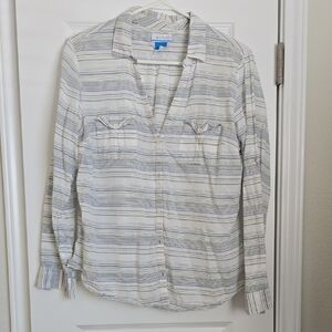 Columbia PFG Blue and White Striped Shirt